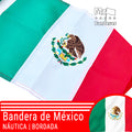 Bandera de México Naútica 30cm x 45cm bordada premium