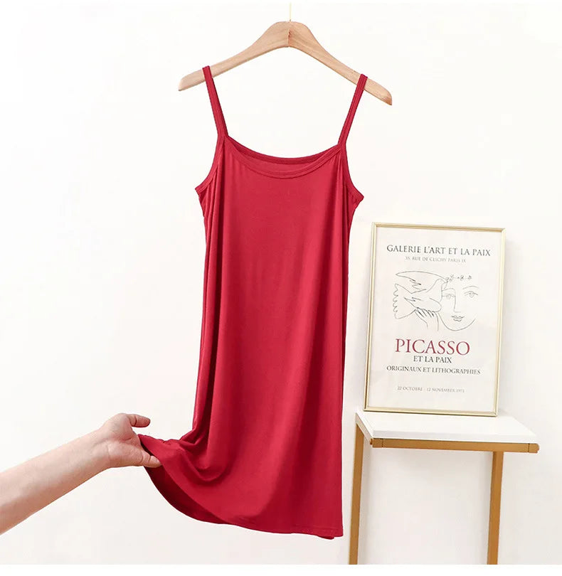 Vestido de tirantes finos para mujer, vestido lencero de modal, vestido largo sexy sin espalda