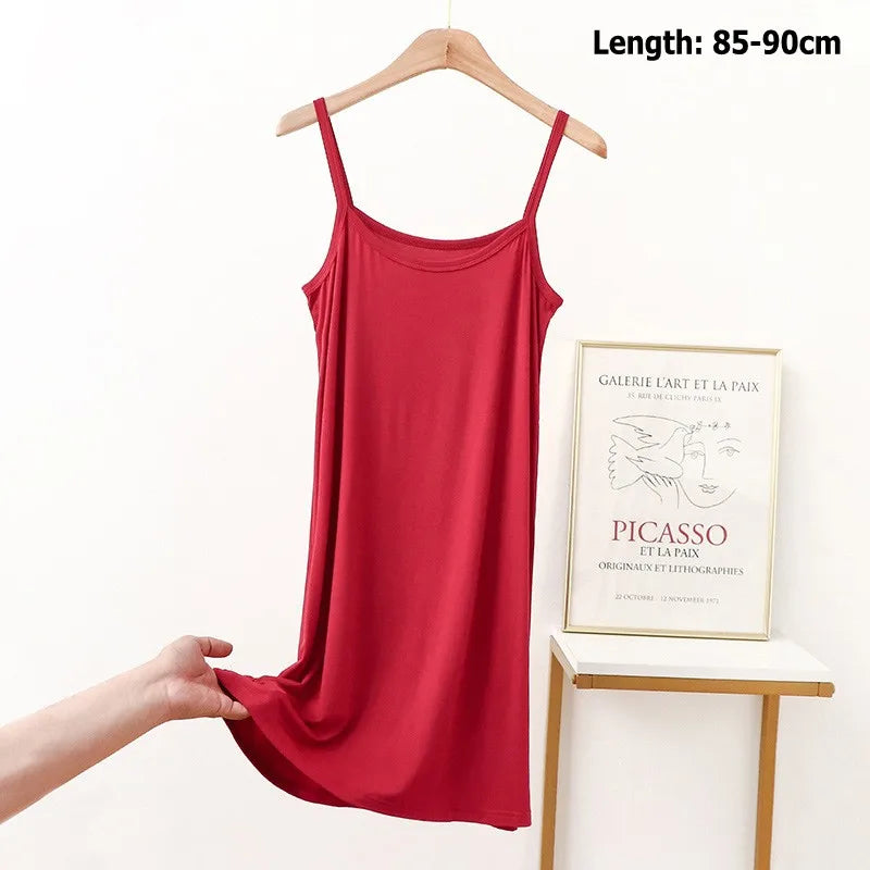 Vestido de tirantes finos para mujer, vestido lencero de modal, vestido largo sexy sin espalda