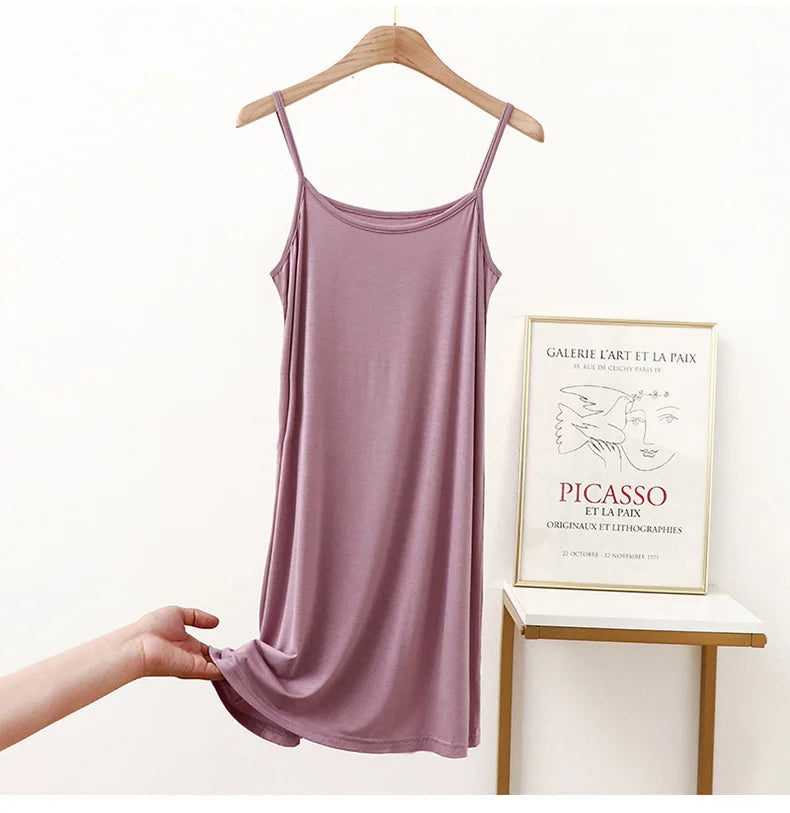 Vestido de tirantes finos para mujer, vestido lencero de modal, vestido largo sexy sin espalda