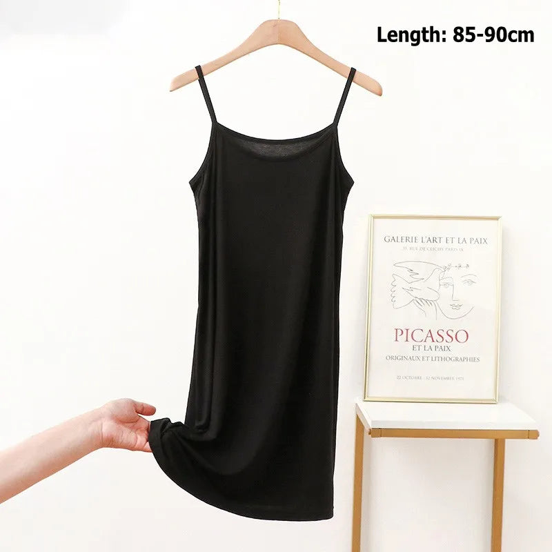 Vestido de tirantes finos para mujer, vestido lencero de modal, vestido largo sexy sin espalda