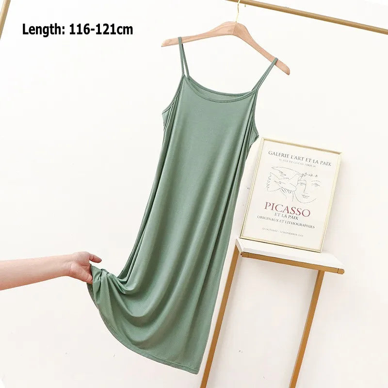 Vestido de tirantes finos para mujer, vestido lencero de modal, vestido largo sexy sin espalda