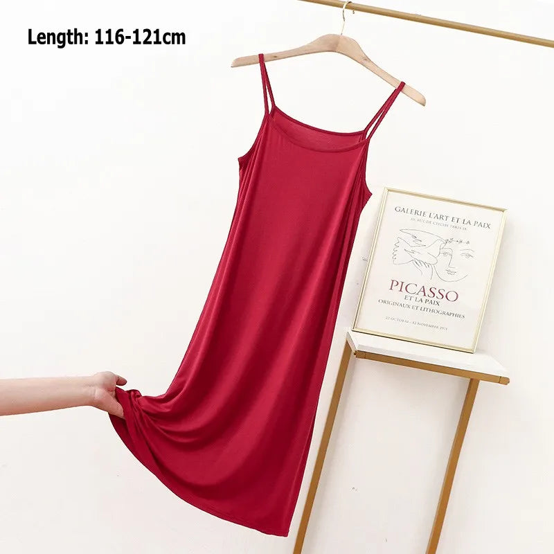 Vestido de tirantes finos para mujer, vestido lencero de modal, vestido largo sexy sin espalda