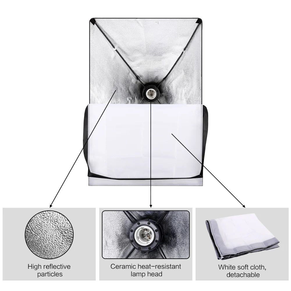 Kit de iluminación Softbox de 50x70 cm para fotografía