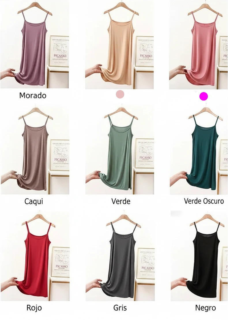 Vestido de tirantes finos para mujer, vestido lencero de modal, vestido largo sexy sin espalda