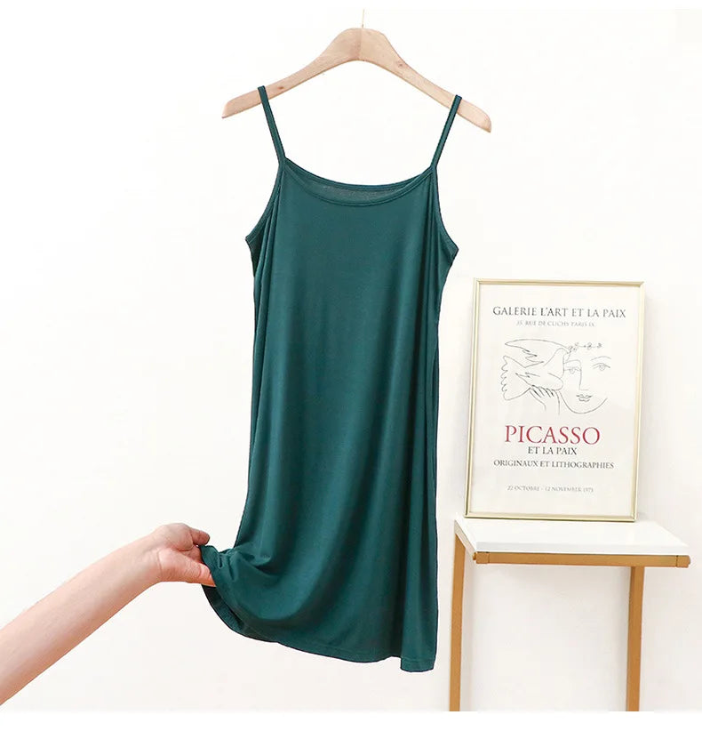 Vestido de tirantes finos para mujer, vestido lencero de modal, vestido largo sexy sin espalda