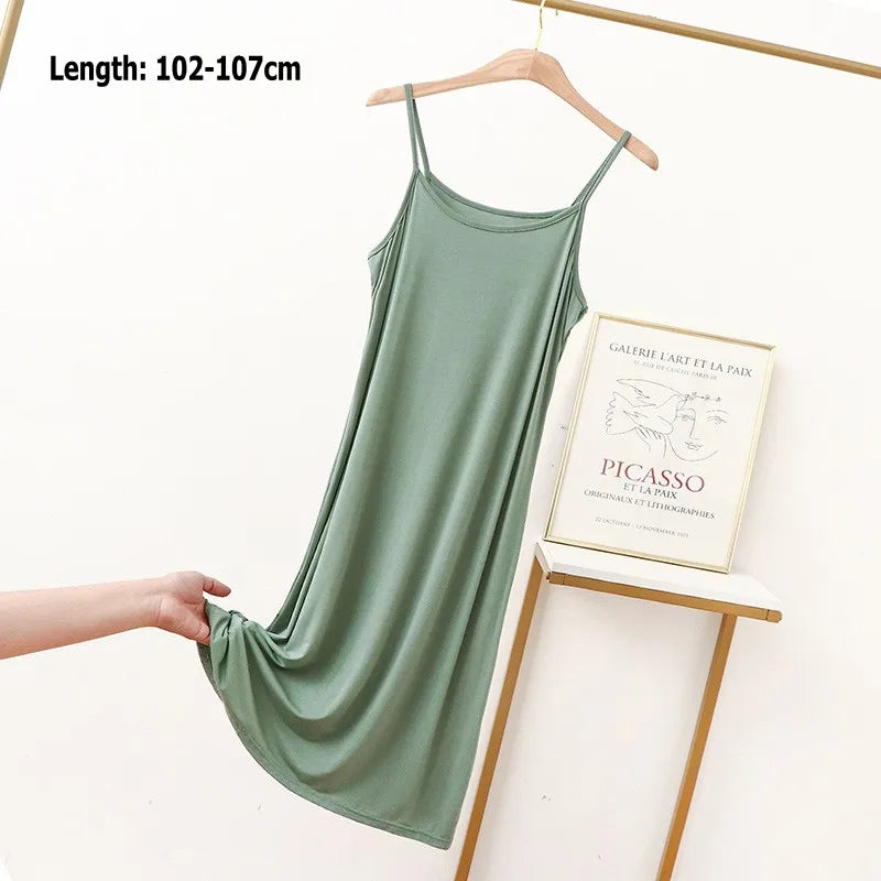 Vestido de tirantes finos para mujer, vestido lencero de modal, vestido largo sexy sin espalda