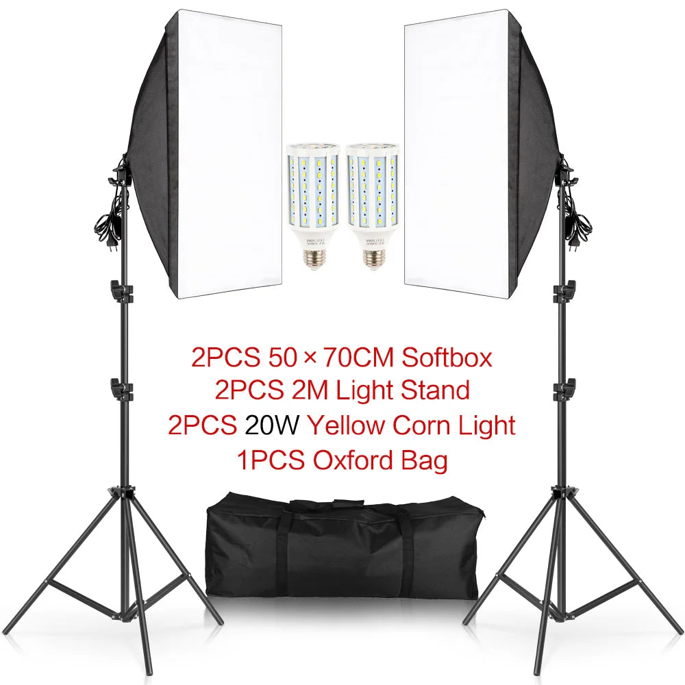 Kit de iluminación Softbox de 50x70 cm para fotografía