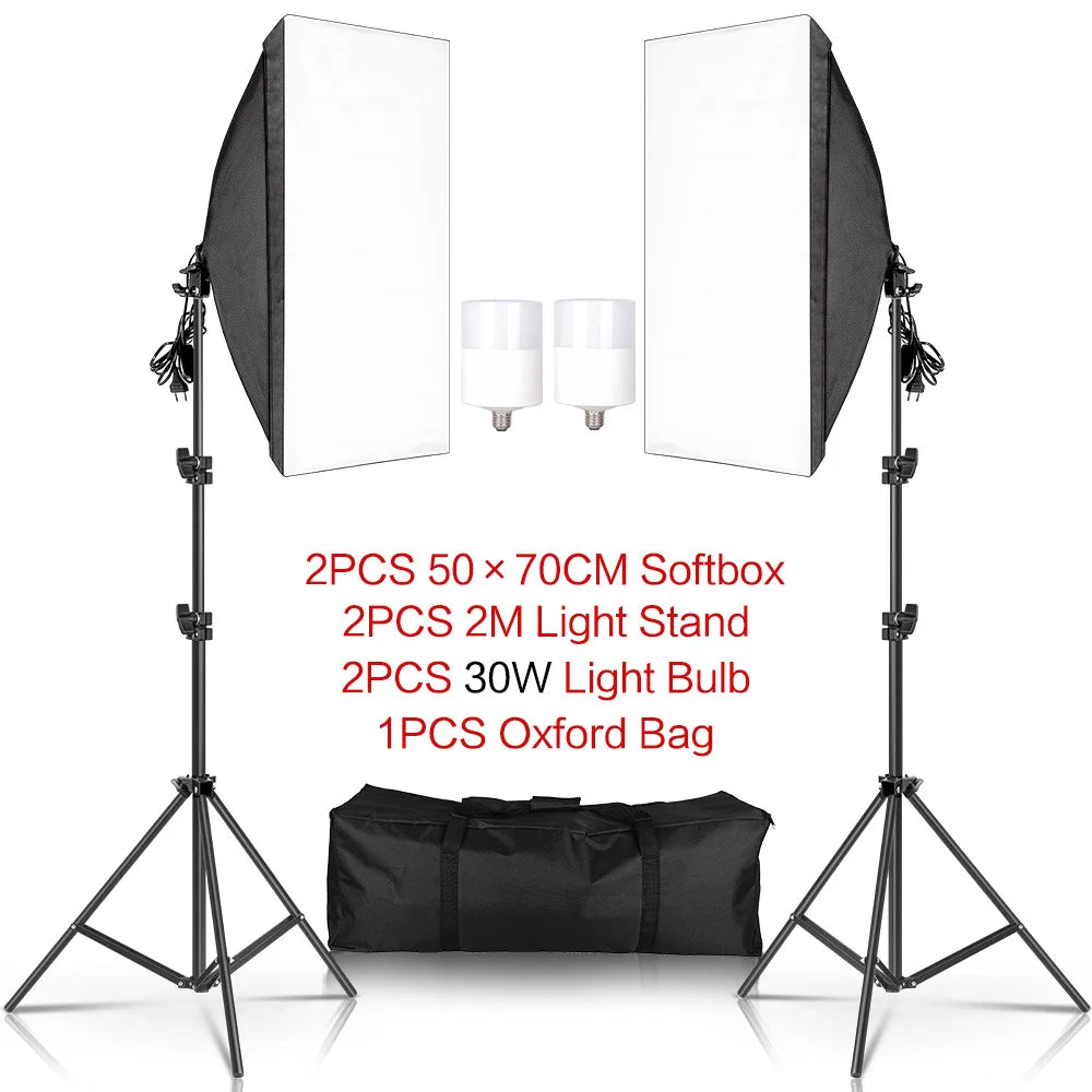 Kit de iluminación Softbox de 50x70 cm para fotografía