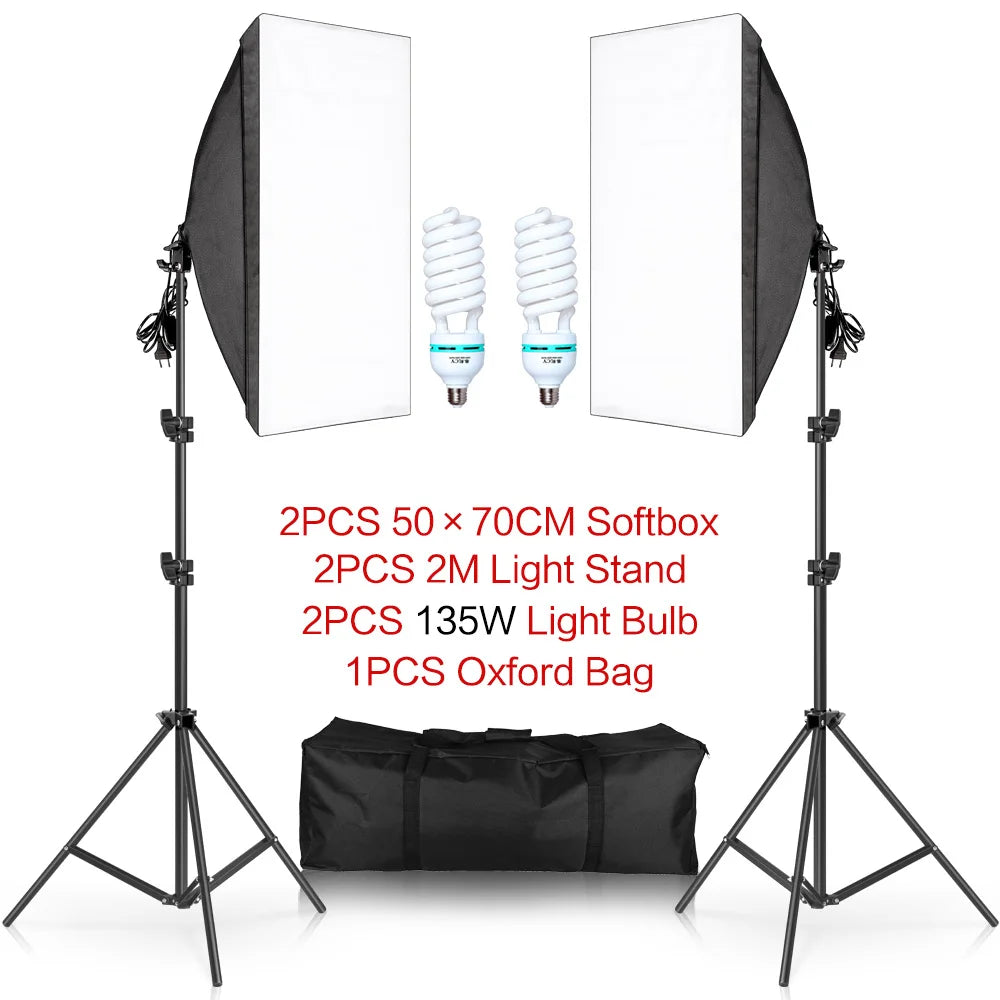 Kit de iluminación Softbox de 50x70 cm para fotografía