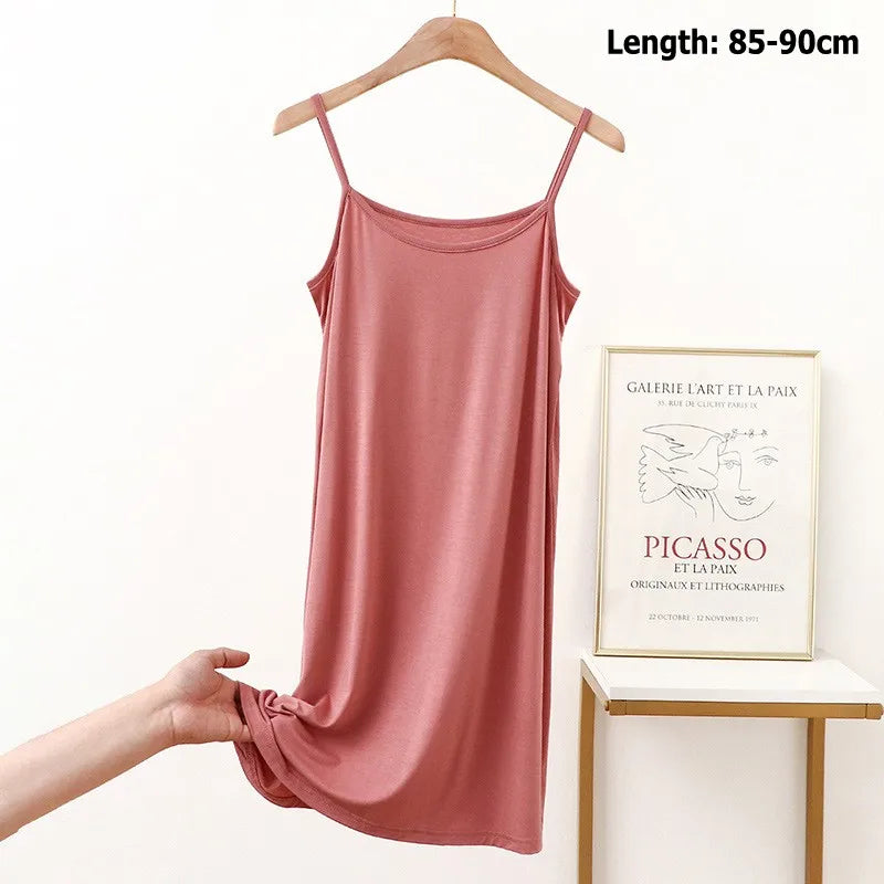 Vestido de tirantes finos para mujer, vestido lencero de modal, vestido largo sexy sin espalda