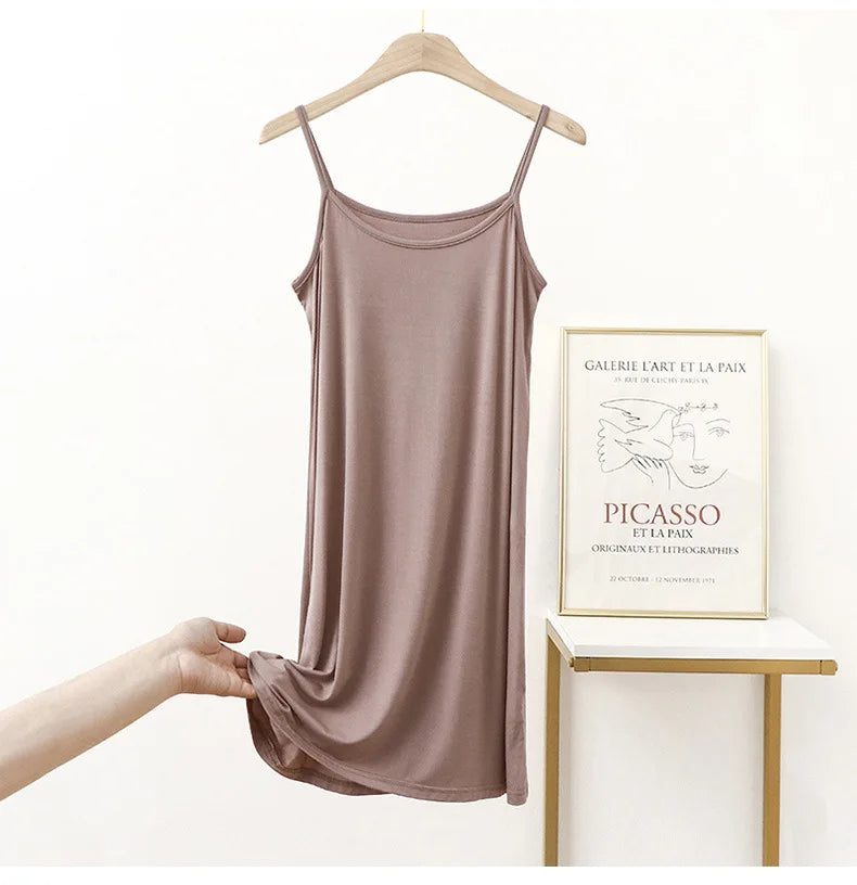 Vestido de tirantes finos para mujer, vestido lencero de modal, vestido largo sexy sin espalda