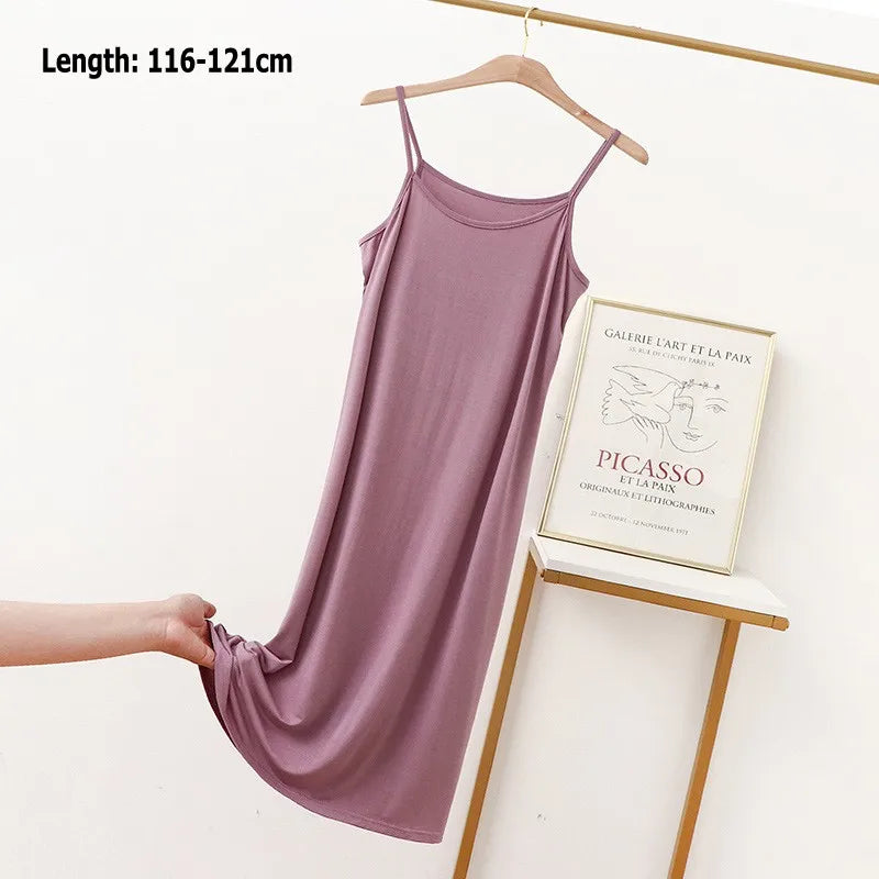 Vestido de tirantes finos para mujer, vestido lencero de modal, vestido largo sexy sin espalda
