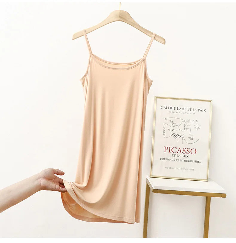 Vestido de tirantes finos para mujer, vestido lencero de modal, vestido largo sexy sin espalda
