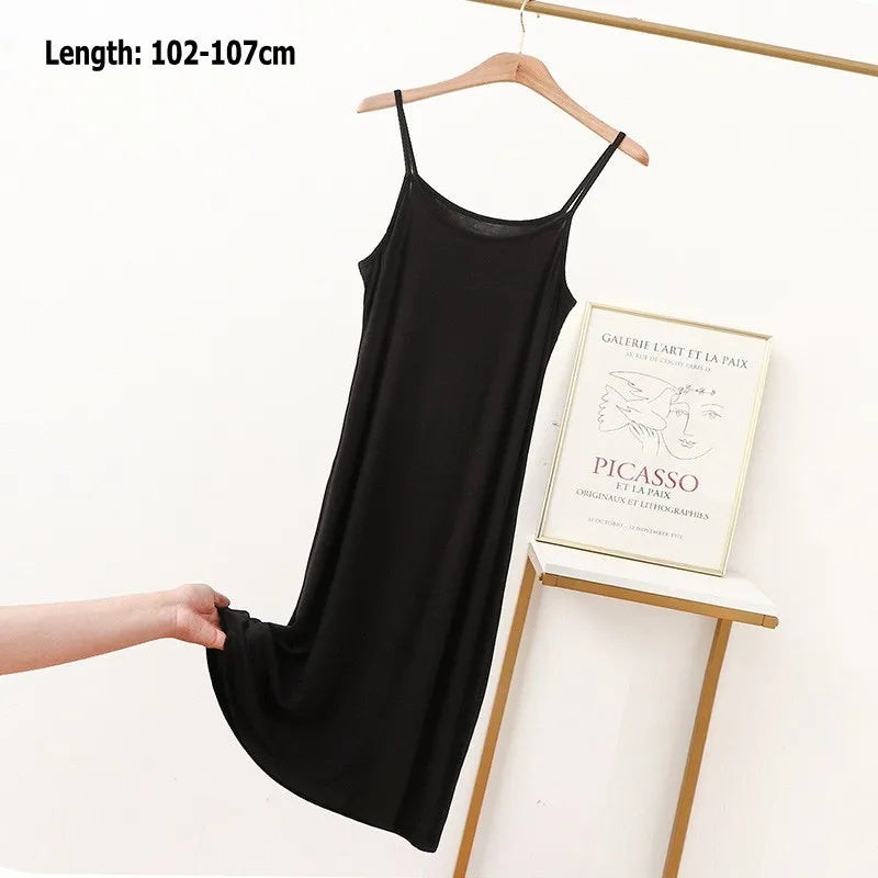 Vestido de tirantes finos para mujer, vestido lencero de modal, vestido largo sexy sin espalda
