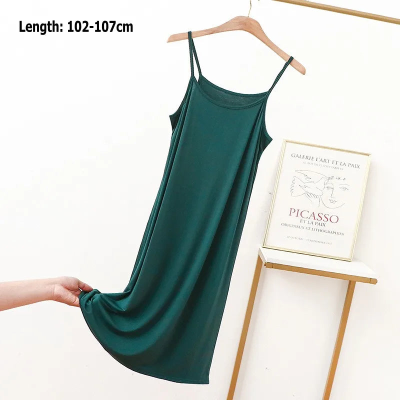 Vestido de tirantes finos para mujer, vestido lencero de modal, vestido largo sexy sin espalda