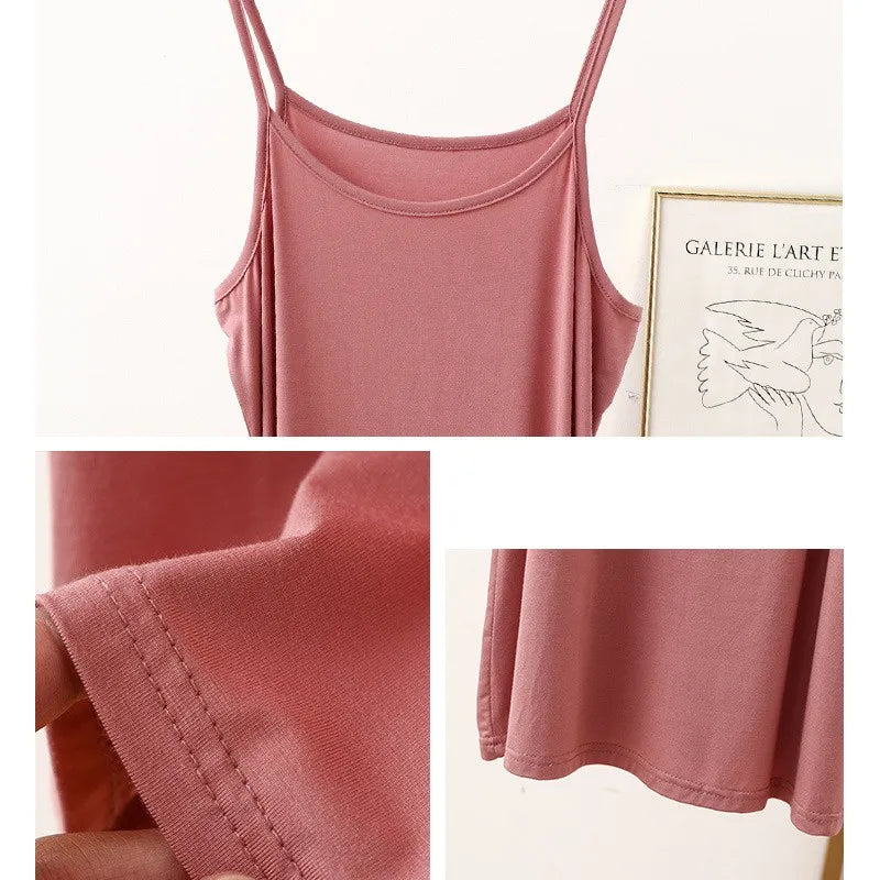 Vestido de tirantes finos para mujer, vestido lencero de modal, vestido largo sexy sin espalda