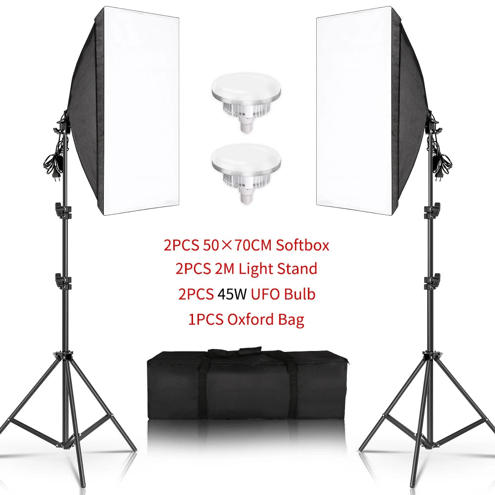 Kit de iluminación Softbox de 50x70 cm para fotografía