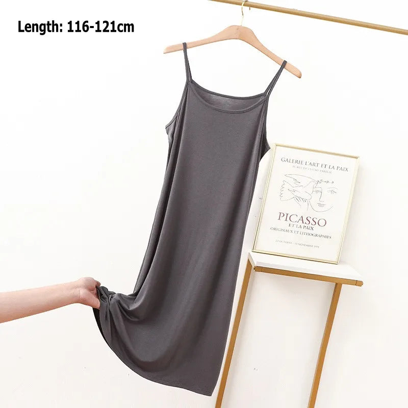 Vestido de tirantes finos para mujer, vestido lencero de modal, vestido largo sexy sin espalda