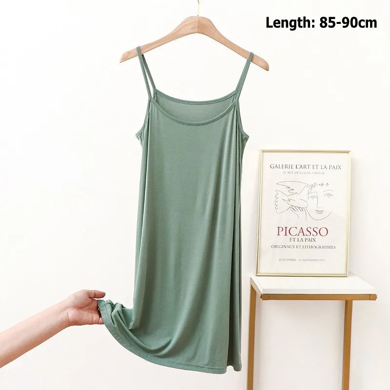 Vestido de tirantes finos para mujer, vestido lencero de modal, vestido largo sexy sin espalda