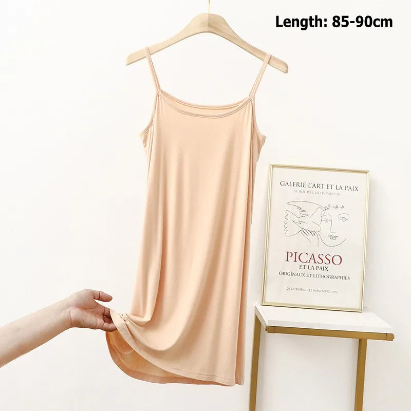 Vestido de tirantes finos para mujer, vestido lencero de modal, vestido largo sexy sin espalda