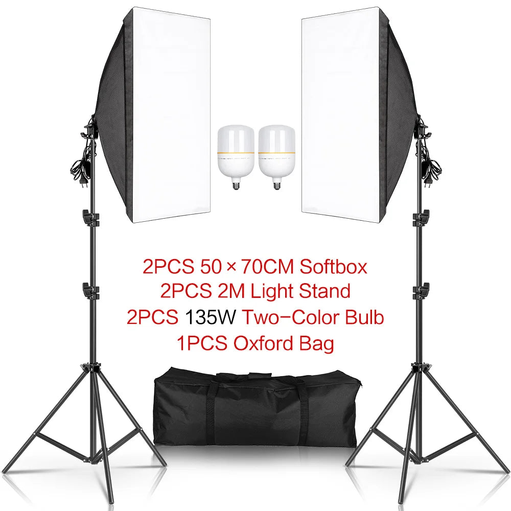 Kit de iluminación Softbox de 50x70 cm para fotografía
