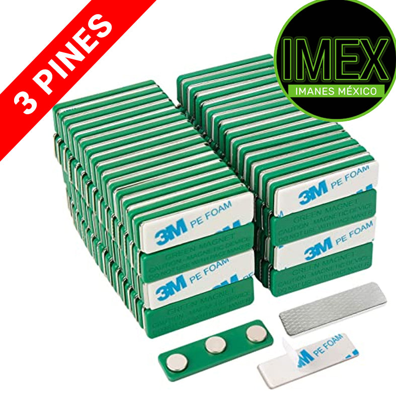 100 piezas Imanes porta gafete 3 imanes 45mm