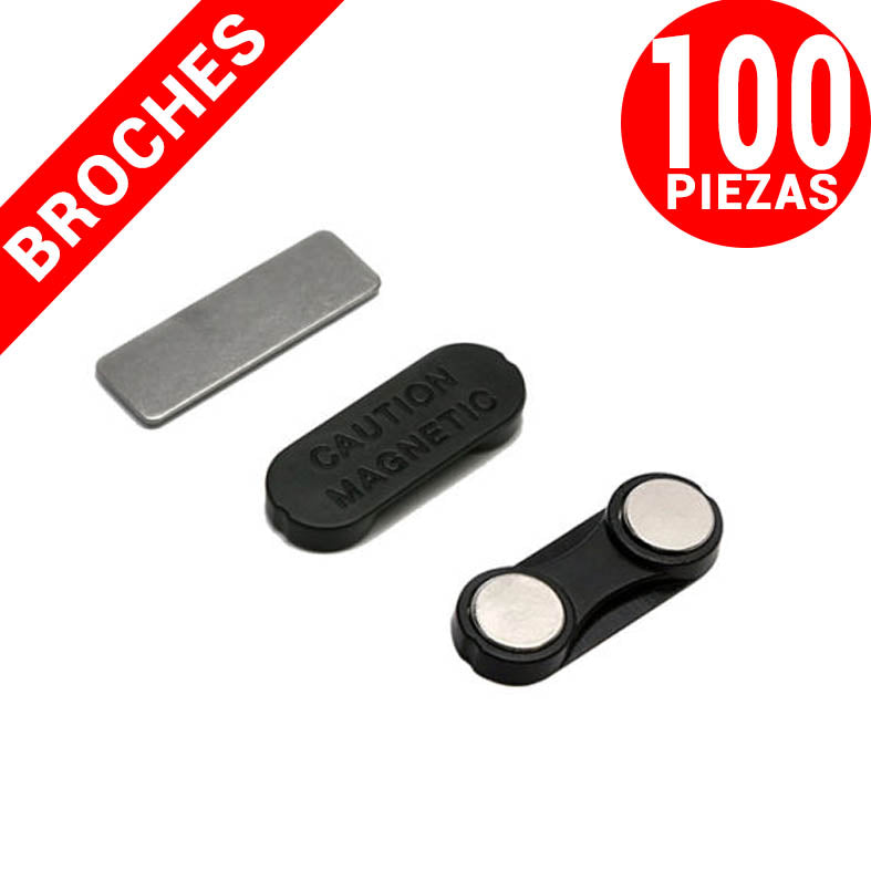 100 broches magnéticos porta gafete 33mm 2 imanes