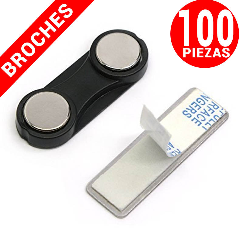 100 broches magnéticos porta gafete 33mm 2 imanes