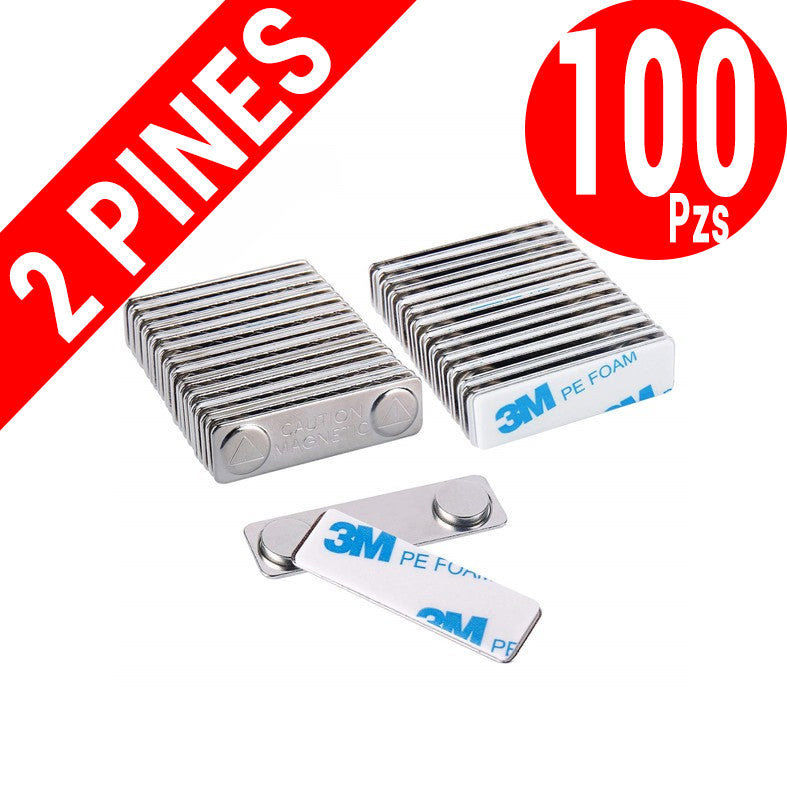 100 piezas Imanes porta gafete 2 imanes 45mm metálicos