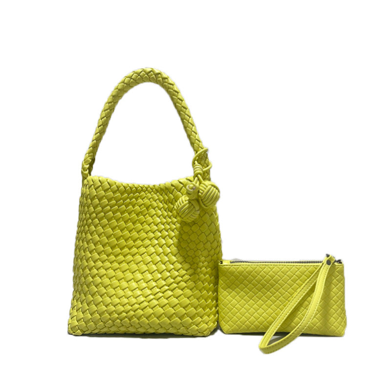 Bolso tejido a mano, bolso estilo canasta