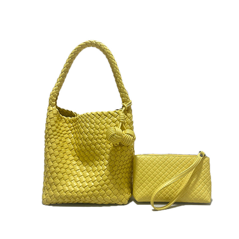 Bolso tejido a mano, bolso estilo canasta