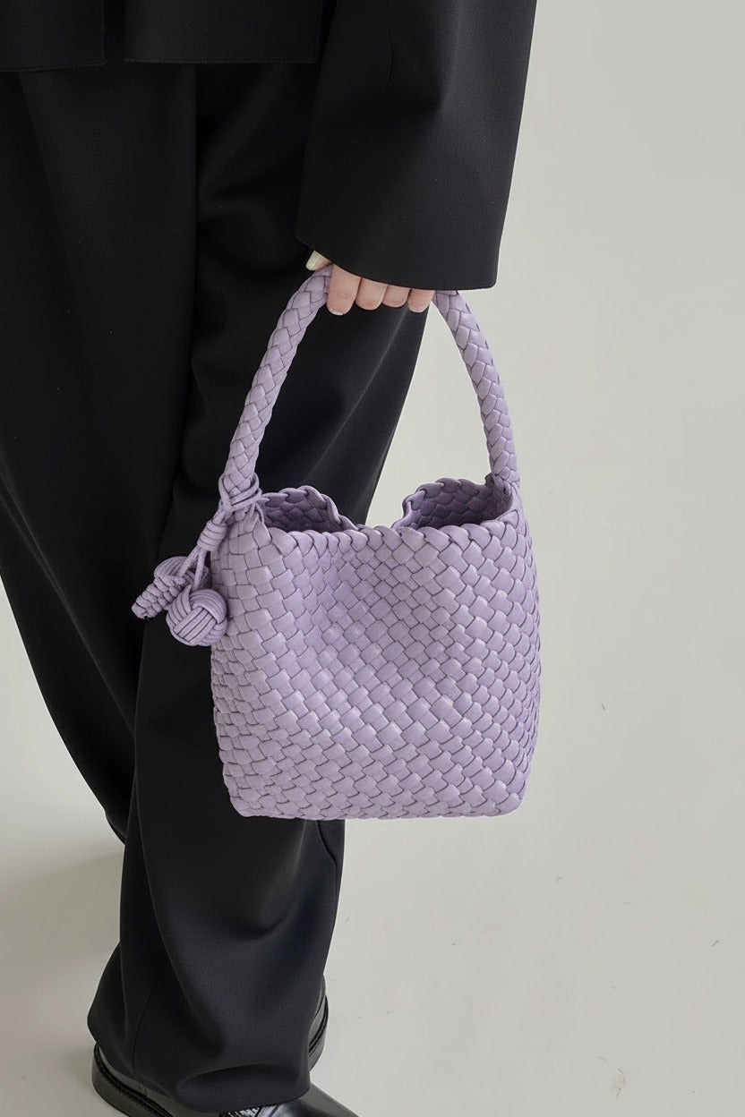 Bolso tejido a mano, bolso estilo canasta