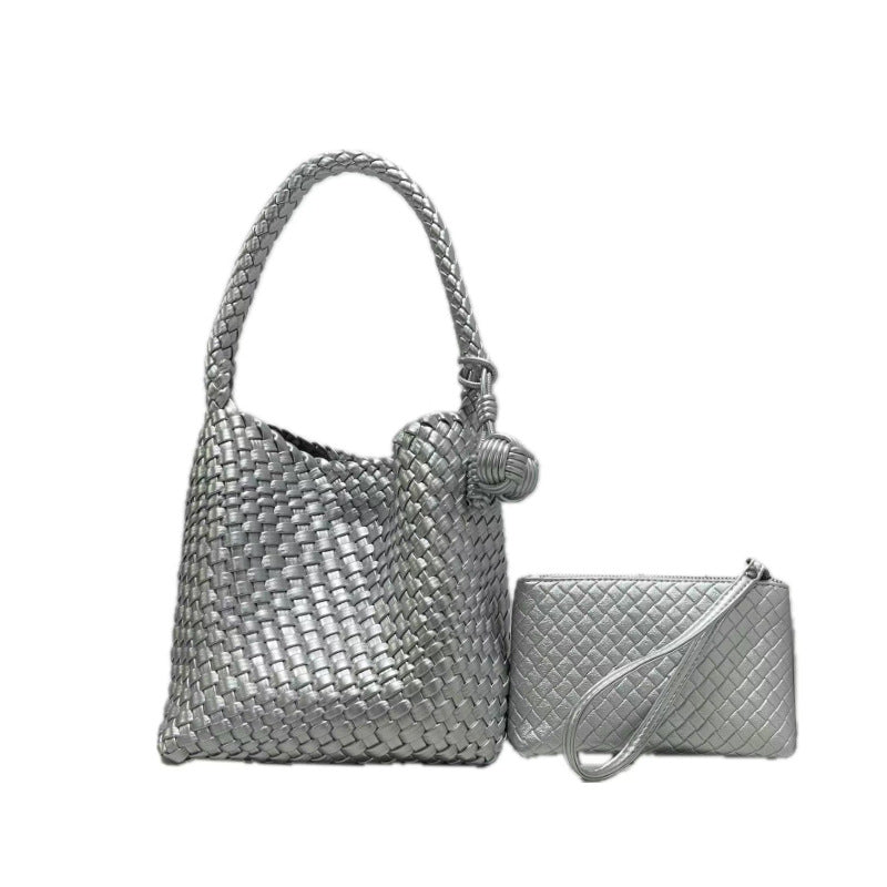 Bolso tejido a mano, bolso estilo canasta