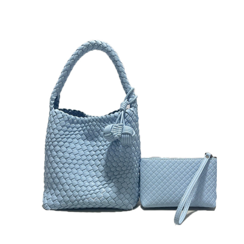 Bolso tejido a mano, bolso estilo canasta