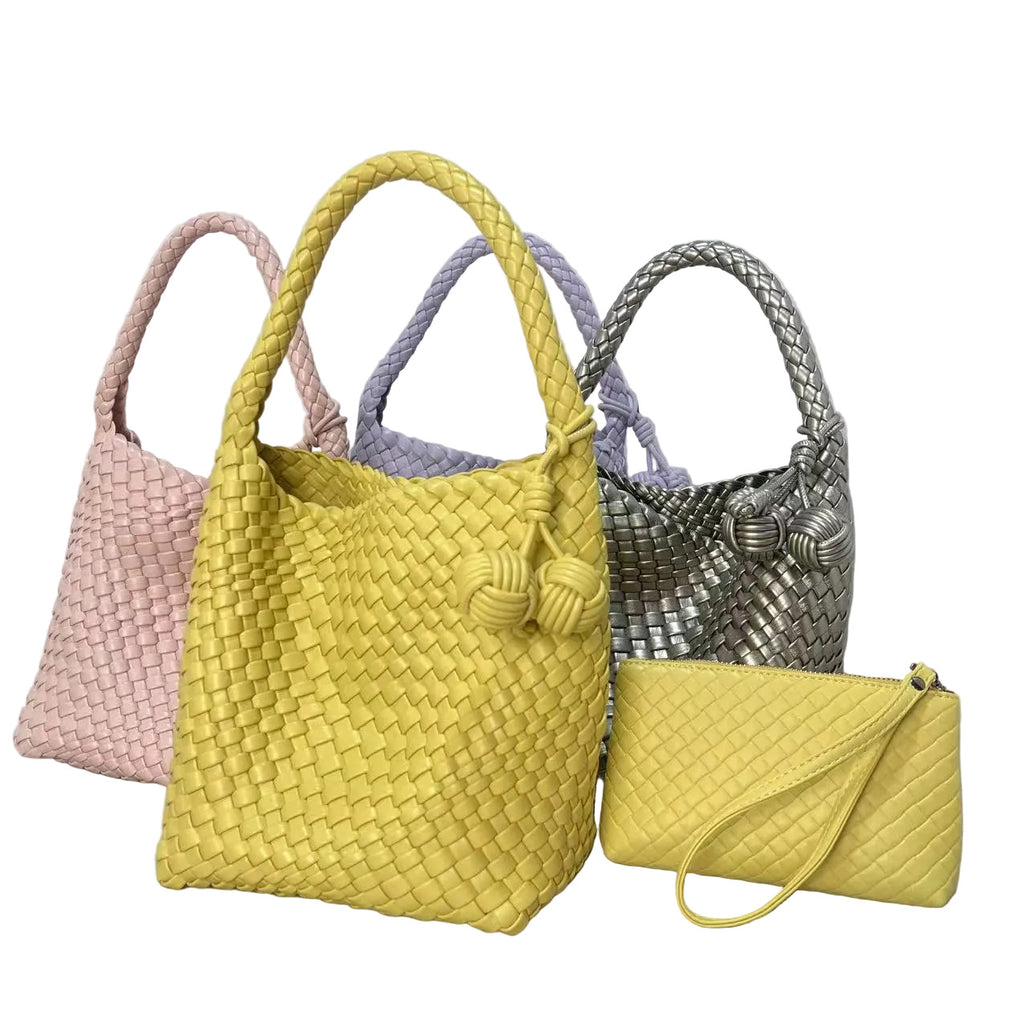 Bolso tejido a mano, bolso estilo canasta