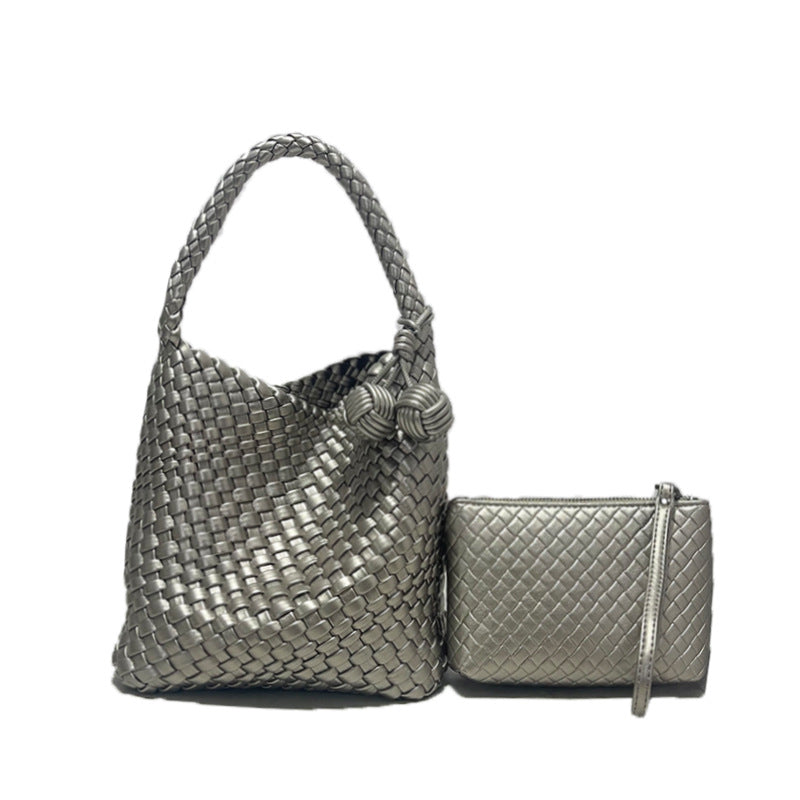 Bolso tejido a mano, bolso estilo canasta