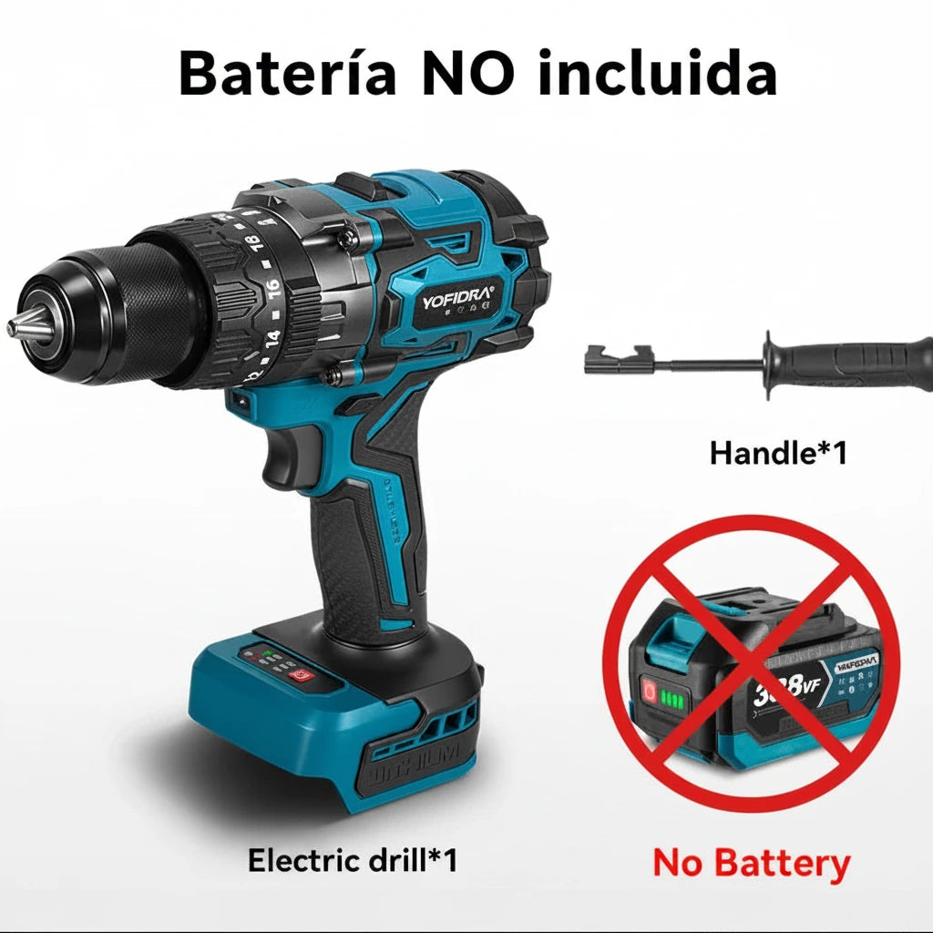 Taladro de impacto eléctrico sin escobillas No incluye batería, 20+3 Torque 900N.m 13MM