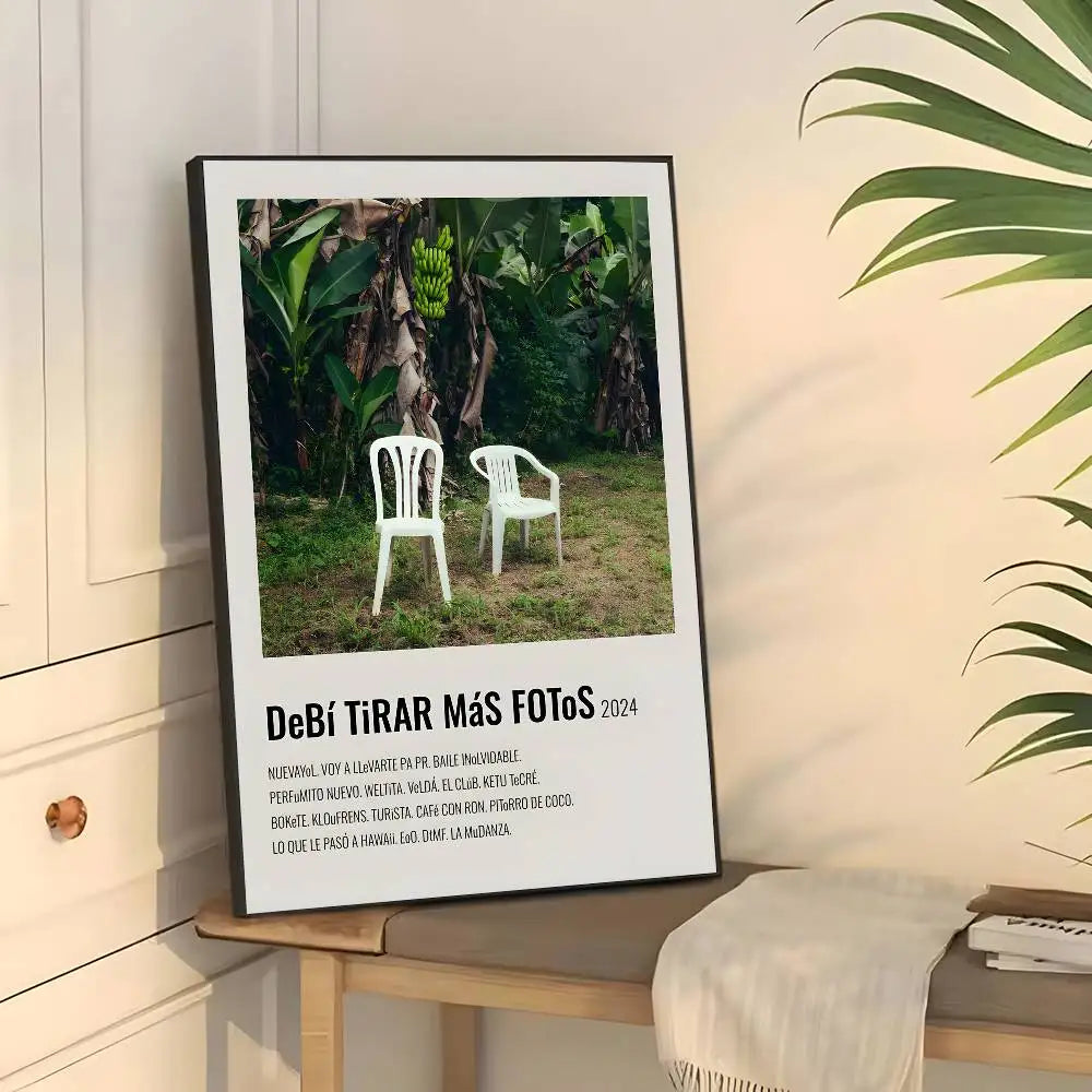 Póster de Bad Bunny Debi Tirar Mas Fotos, arte de pared, impresión artística adecuada para sala de estar, dormitorio, bar, salón, decoración del hogar, regalo