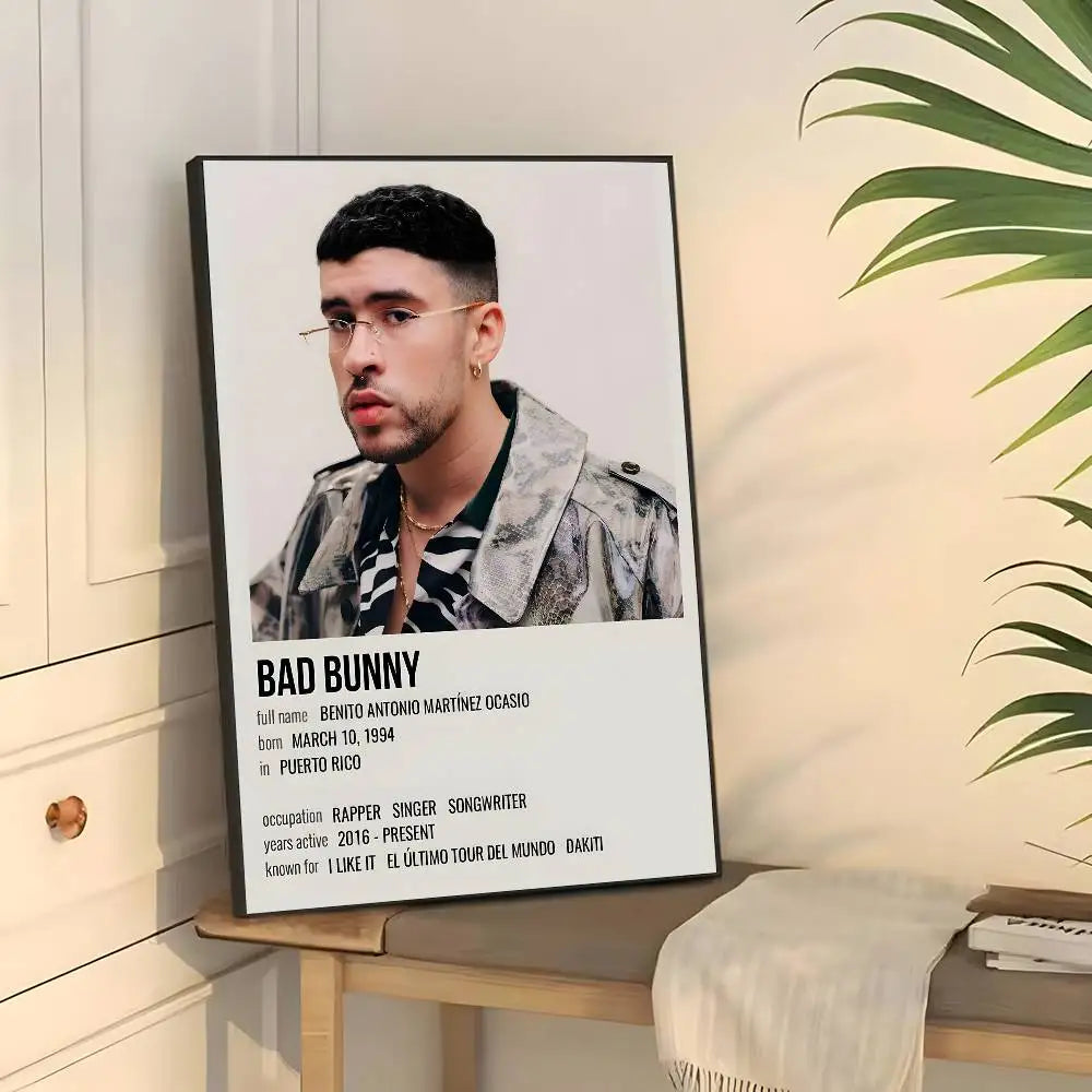 Póster de Bad Bunny Debi Tirar Mas Fotos, arte de pared, impresión artística adecuada para sala de estar, dormitorio, bar, salón, decoración del hogar, regalo