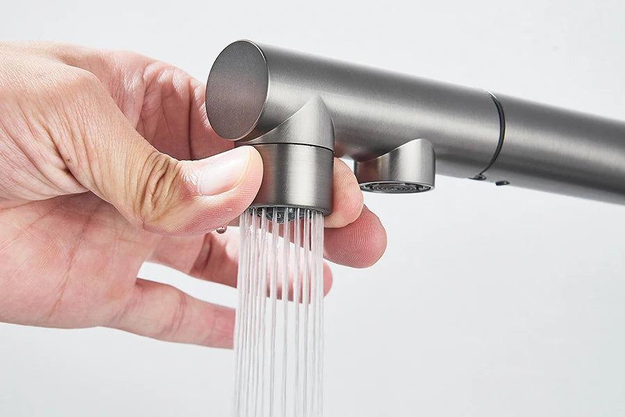 Llave de cocina con filtro de agua con rociador giratorio de 360°