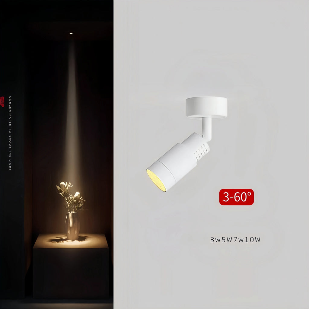 Foco LED con ángulo ajustable de 3 a 60 grados