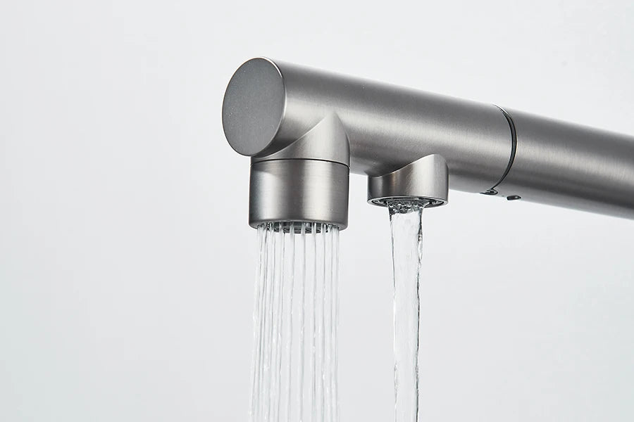 Llave de cocina con filtro de agua con rociador giratorio de 360°