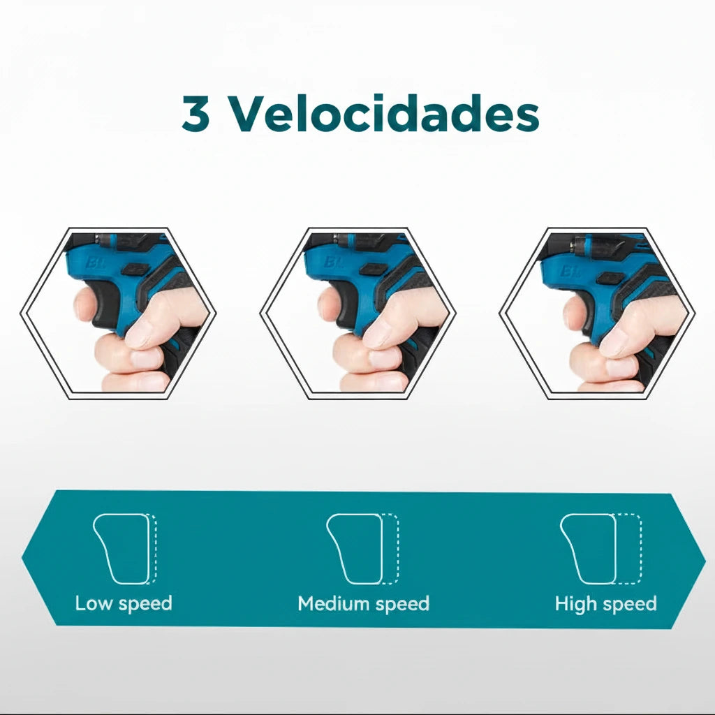 Taladro de impacto eléctrico sin escobillas No incluye batería, 20+3 Torque 900N.m 13MM