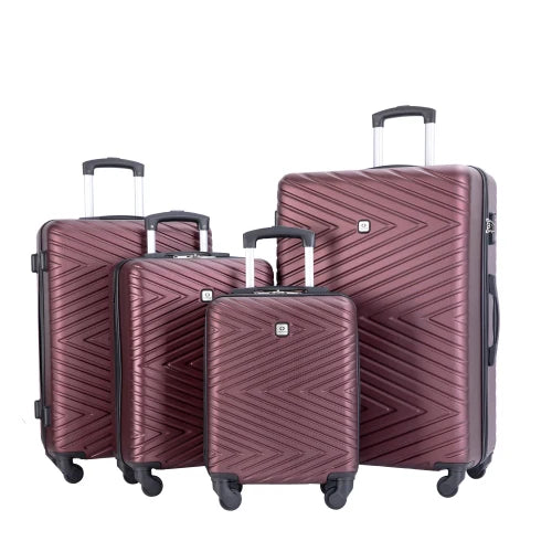 Juego de maletas Travelhouse de 4 piezas  24 y 28 pulgadas con cerradura TSA