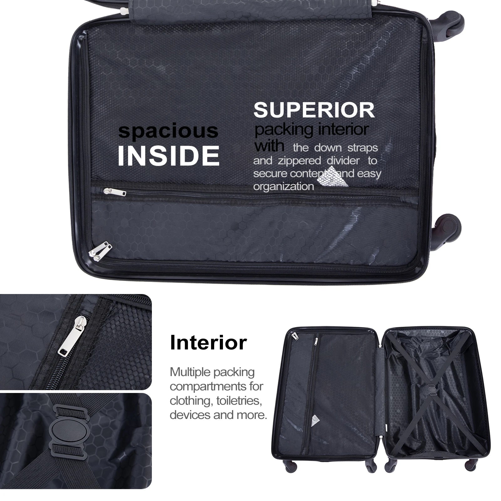 Juego de maletas Travelhouse de 4 piezas  24 y 28 pulgadas con cerradura TSA