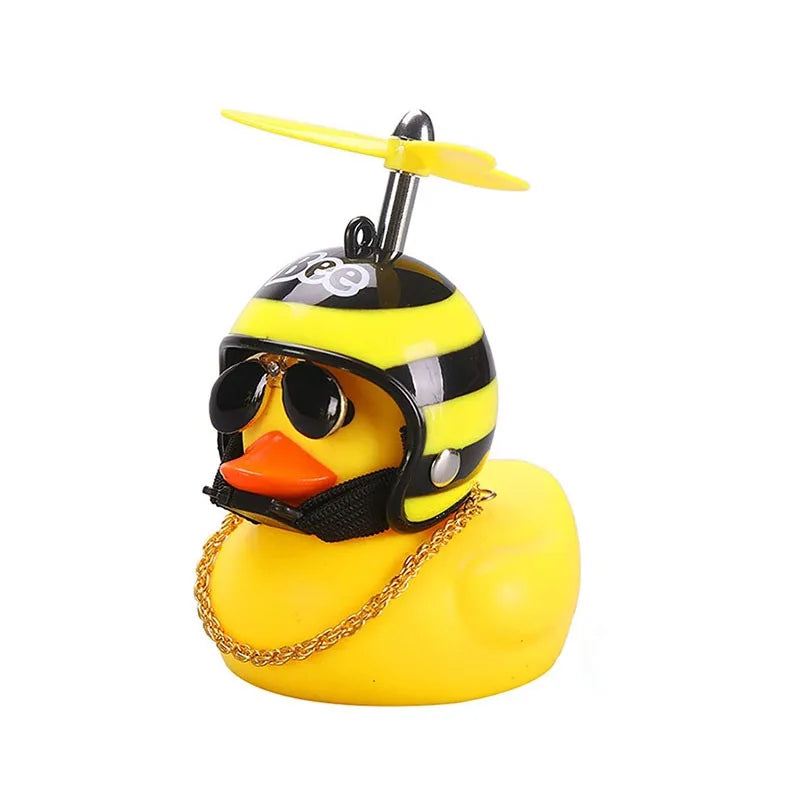 Pato de goma Broken Wind con colgante de casco, negro/amarillo