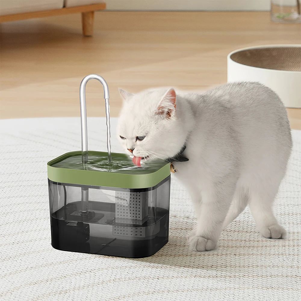 Fuente de agua para gatos con USB, filtro automático, recirculación