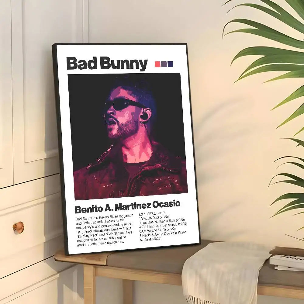 Póster de Bad Bunny Debi Tirar Mas Fotos, arte de pared, impresión artística adecuada para sala de estar, dormitorio, bar, salón, decoración del hogar, regalo
