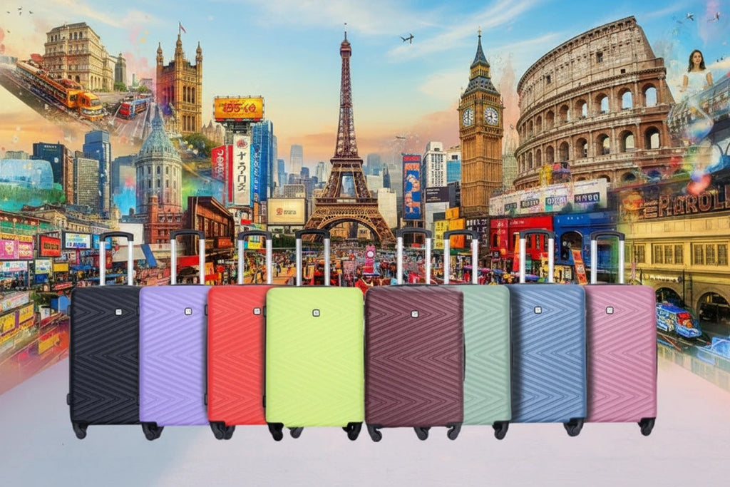 Juego de maletas Travelhouse de 4 piezas  24 y 28 pulgadas con cerradura TSA